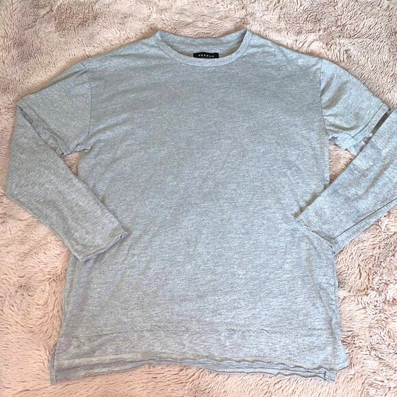 PacSun Men's Gray Basic Layered Long Sleeve Layering Boxy Fit Shirt Medium - Picture 1 of 9